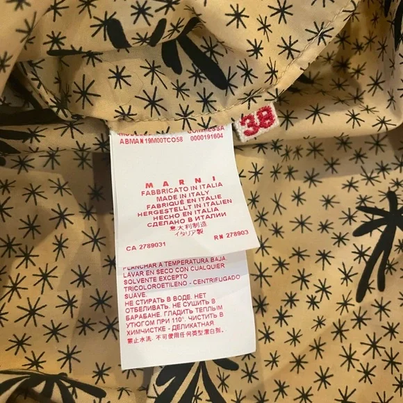 Marni Camel & Black Print Sleeveless Dress w/ Mandarin Collar- Size 38 - Picture 4 of 4